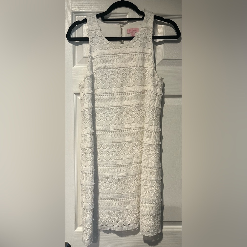 Lilly Pulitzer White Textured Circle Pattern dress NWOT never worn